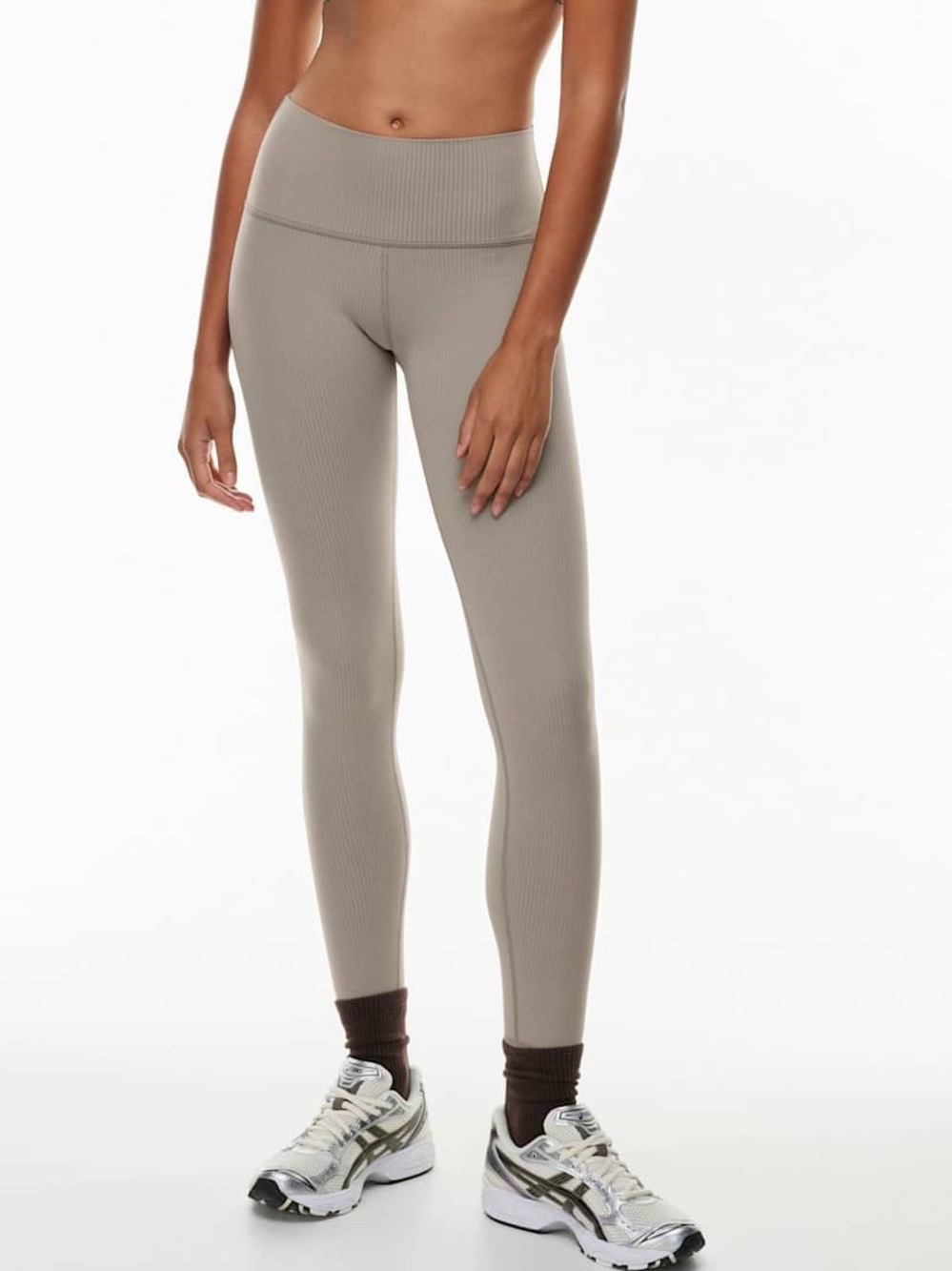 TnaBUTTER™ Rib Cheeky Hi-Rise Legging in modem taupe size 4